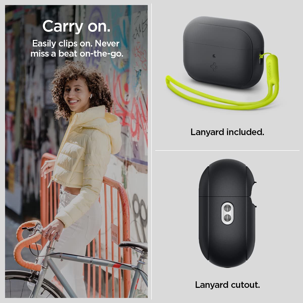 Airpods Pro 2nd Gen Silicone Fit Case with Lanyard Strap