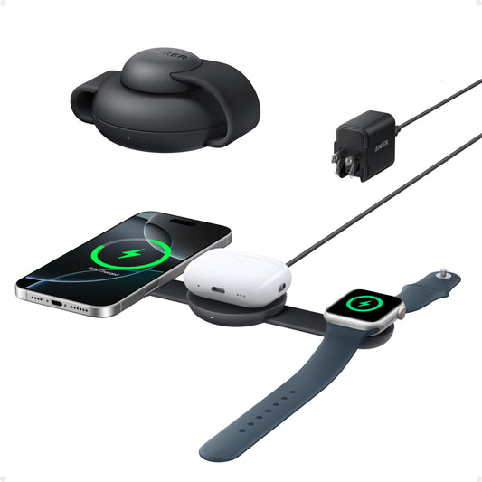 Anker Cargador MagGo UFO 3 en 1, estación de carga inalámbrica
