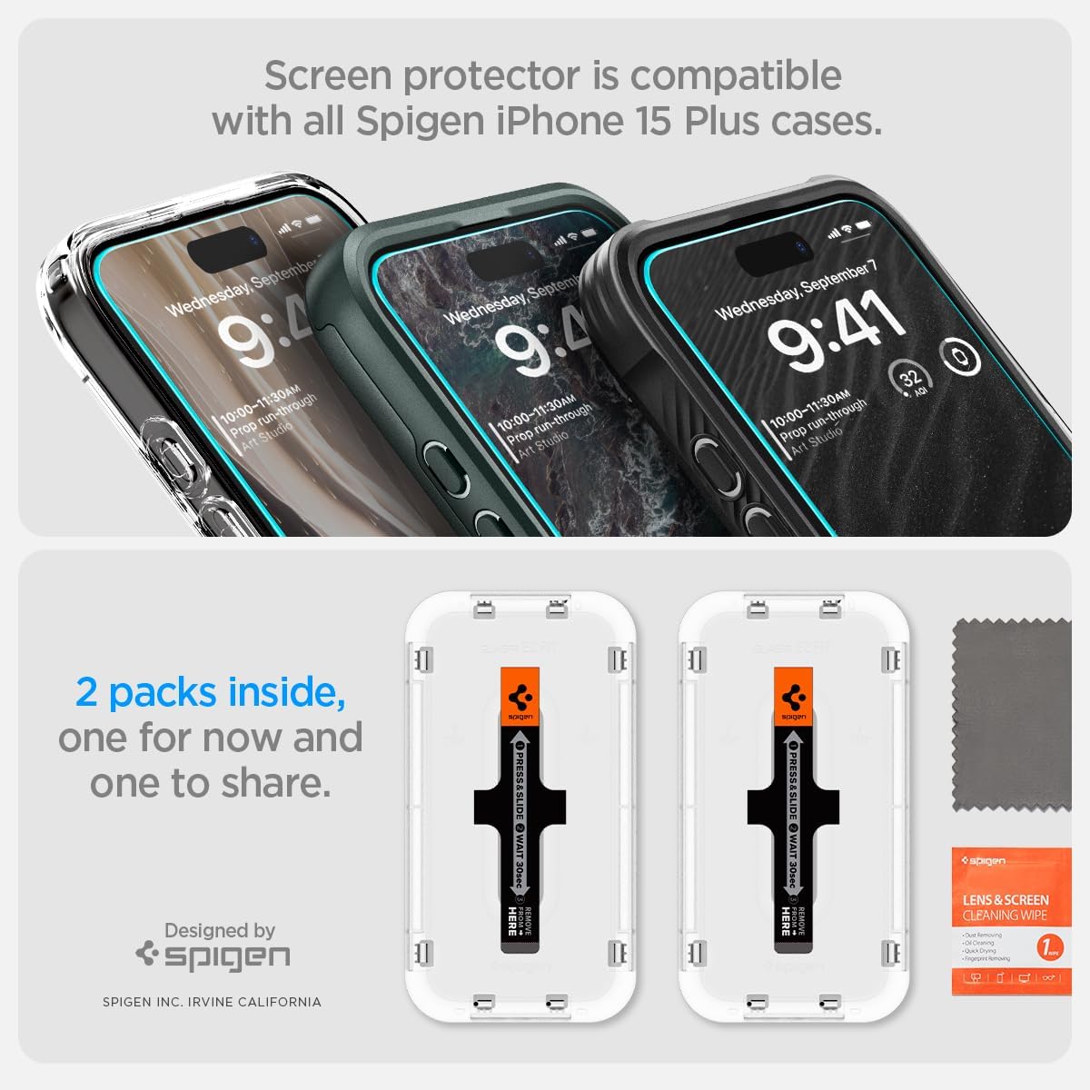 iPhone 16 Plus / 15 Plus Screen Protector GLAS.tR EZ Fit | Sensor Protected
