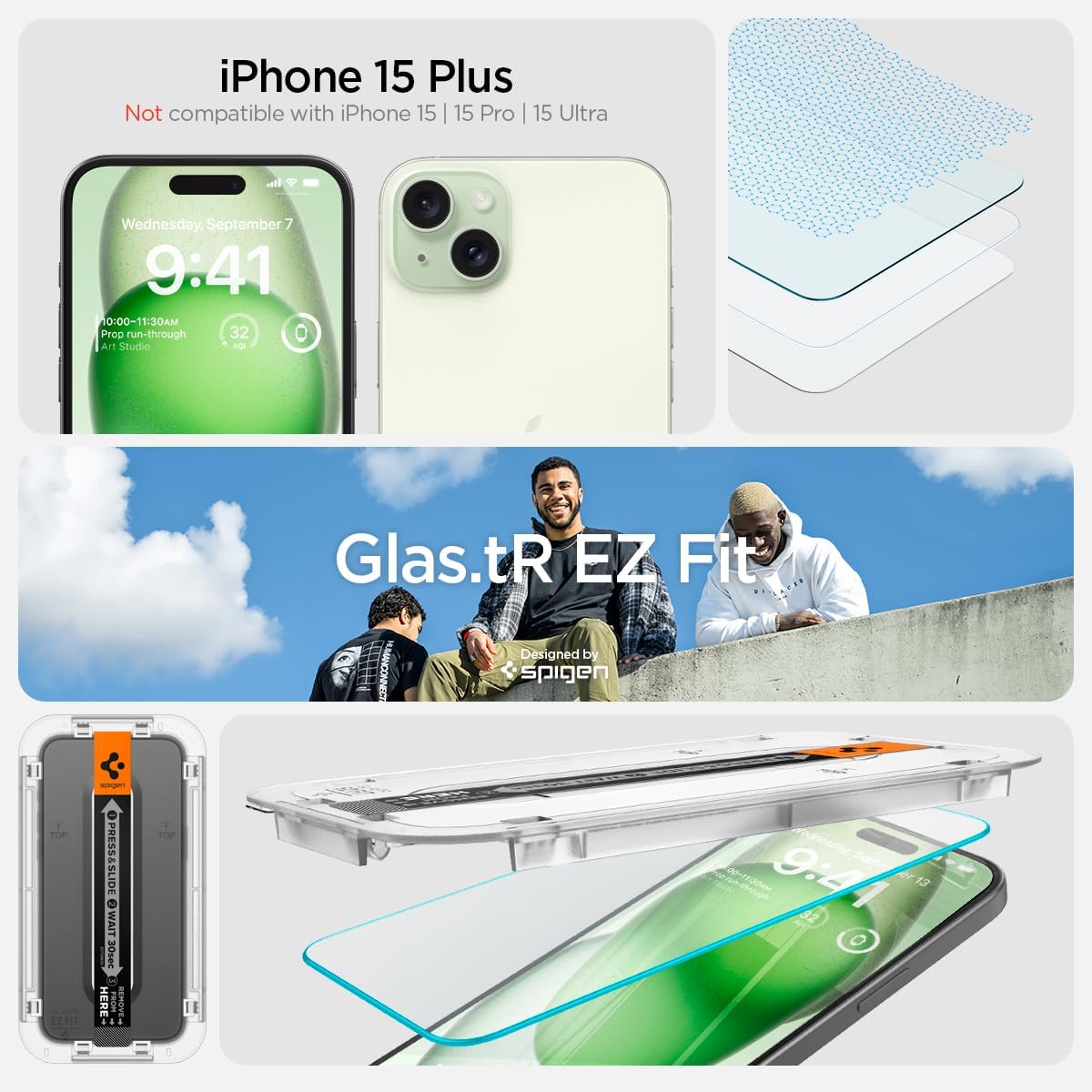 iPhone 16 Plus / 15 Plus Screen Protector GLAS.tR EZ Fit | Sensor Protected