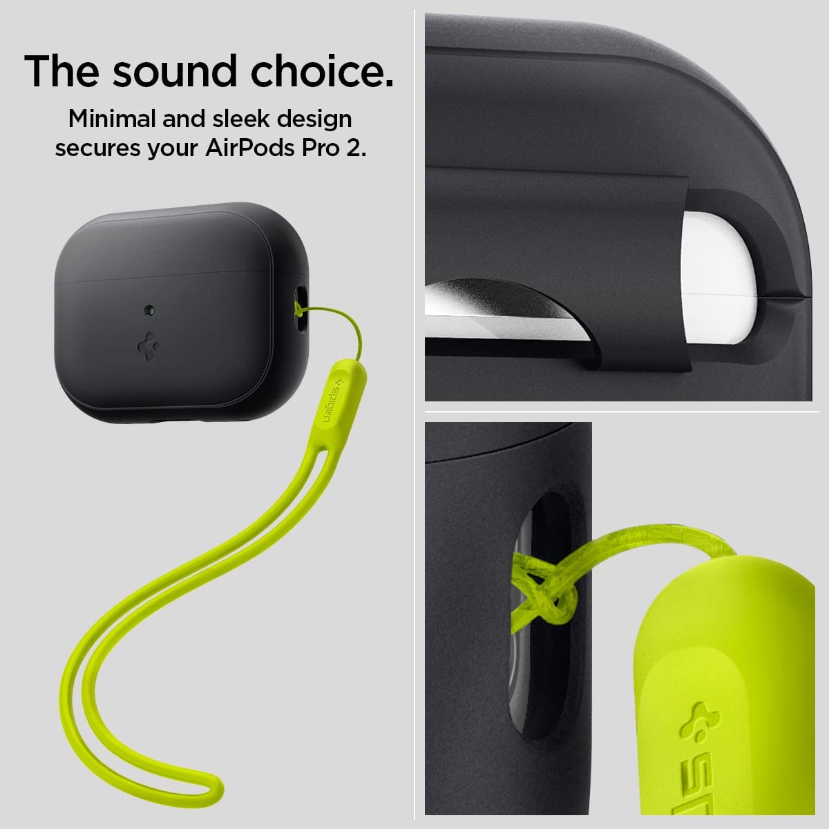 Airpods Pro 2nd Gen Silicone Fit Case with Lanyard Strap