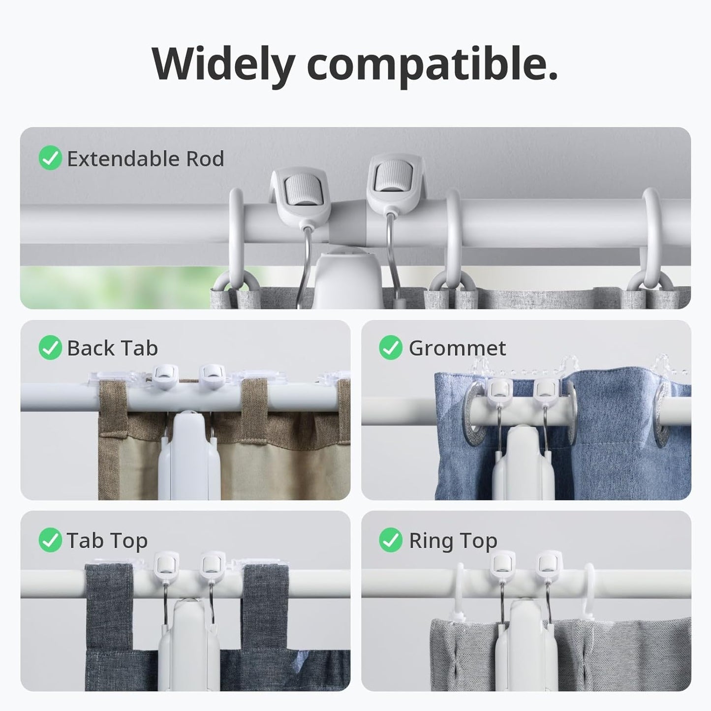 SwitchBot Automatic Curtain Opener – Cortina inteligente con control remoto Bluetooth con aplicación y temporizador