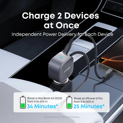 Anker Nano Car Charger 75W USB-C Retráctil