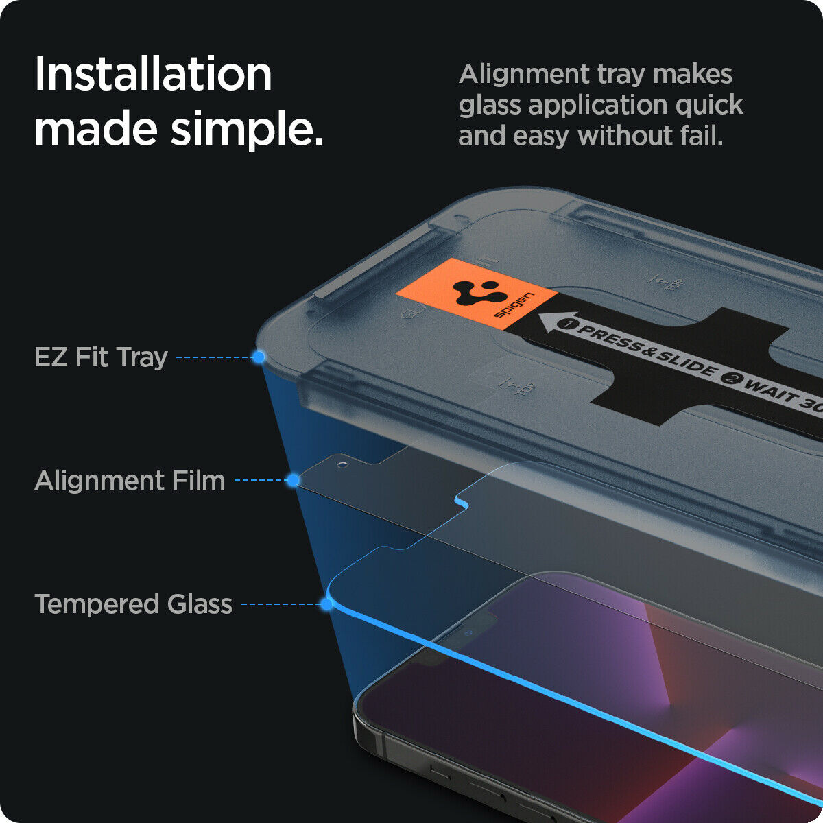 iPhone 14 / 13 / 13 Pro / 13 Pro Max Screen Protector | Spigen [ EZ FIT ]